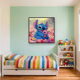 Stitch Cradling Sleepy Scrump in Soft Bokeh – Kids room