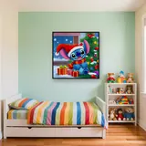 Stitch Decorating the Christmas Tree – Kids room