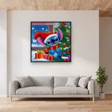 Stitch Decorating the Christmas Tree – displayed in a living room