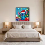 Stitch in Santa Hat Decorating Christmas Tree – Bedroom