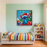 Stitch in Santa Hat Decorating Christmas Tree – Kids room