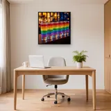 Rainbow Layers on a Dark Bar – Office