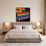 Rainbow Layers on a Dark Bar – Bedroom