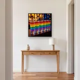 Rainbow Layers on a Dark Bar – Hallway