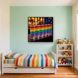Rainbow Layers on a Dark Bar – Kids room