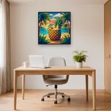 Pineapple Piña Colada on Tropical Beach – Office