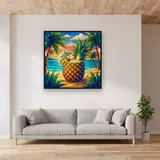 Pineapple Piña Colada on Tropical Beach – displayed in a living room