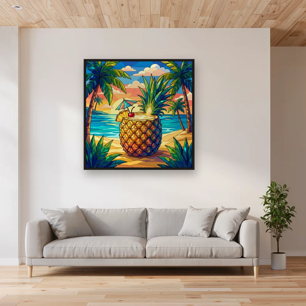Pineapple Piña Colada on Tropical Beach – Living room