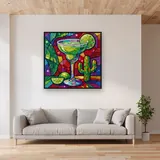 Salted Rim Margarita Cactus Celebration – displayed in a living room