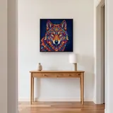 Loup Mandala aux Couleurs Éclatantes – Entrée