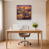 Fennec aux oreilles immenses dans le désert – Bureau