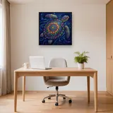 Tortue Mandala aux Reflets d'Or – Bureau