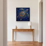 Tortue Mandala aux Reflets d'Or – Entrée