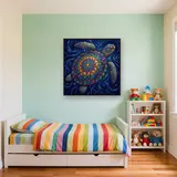 Tortue Mandala aux Reflets d'Or – Enfant