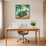 Tortue Émeraude sous les Palmiers – Bureau