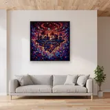 Upside Down Town with Floating Spores – displayed in a living room