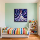 Galactic Princess with Double Buns – Kids room