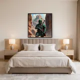 Green Armor Bounty Hunter in Canyon – Bedroom
