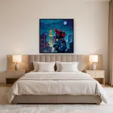 Crouching Hero on Gargoyle at Night – Bedroom