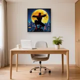 Spider-Man Silhouette Against Giant Moon – Office
