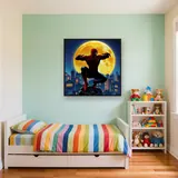 Spider-Man Silhouette Against Giant Moon – Kids room