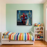 Spider-Man Rooftop Sandwich at Night – Kids room