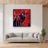 Red and Black Web Hero – displayed in a living room