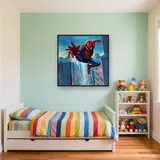 Spider-Man Leaping Over City Street – Kids room