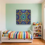 Eight-Pointed Star Mosaic in Turquoise – Kids room