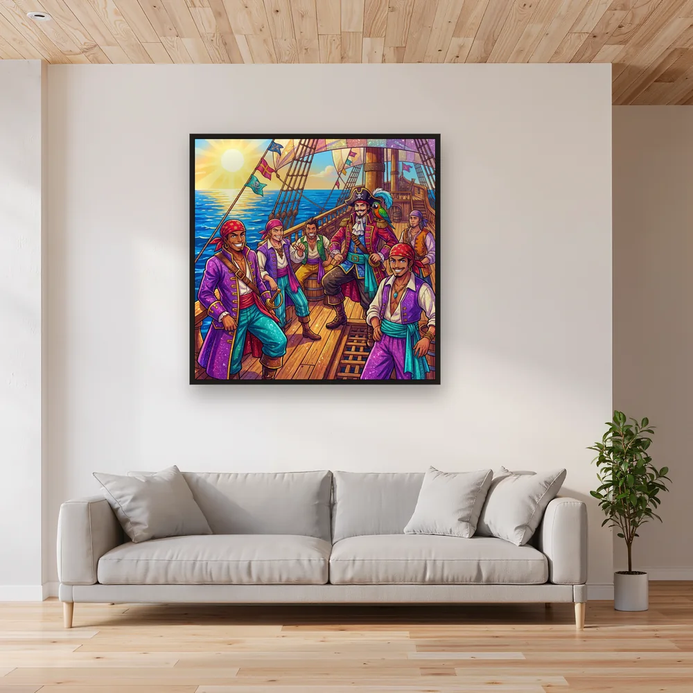 Joyful Pirate Crew at Sea – Living room