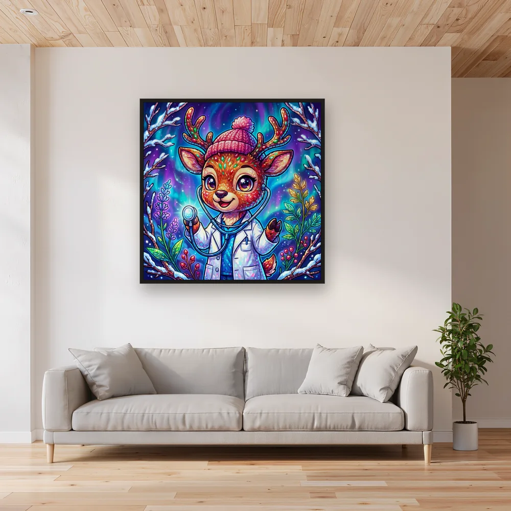 Cosmic Reindeer Doctor in Snow – Living room