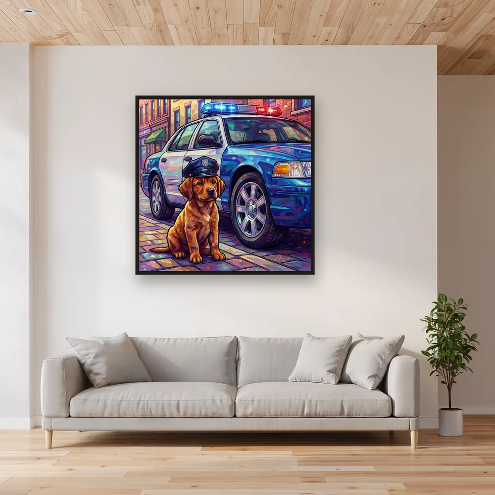 Police Pup Patrol Car Crystal Scene – Living room
