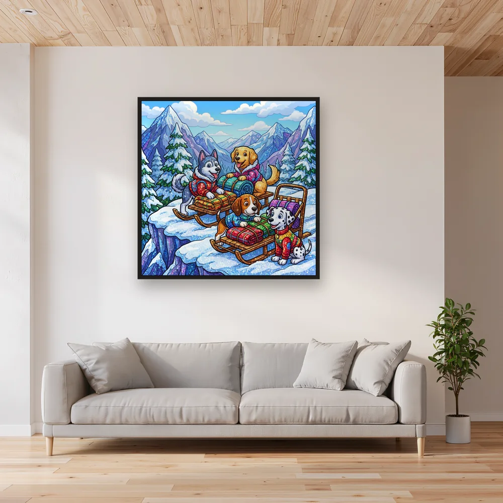Snowy Mountain Pup Sled Rescue – Living room