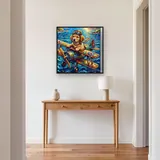 Golden Aviator Pup Over Ocean – Hallway