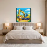 Yellow Construction Pup with Digger – Bedroom