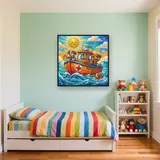 Heroic Pup Rescue Boat at Sea – Kids room