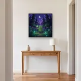 Green Forest Creature Under Crescent Moon – Hallway