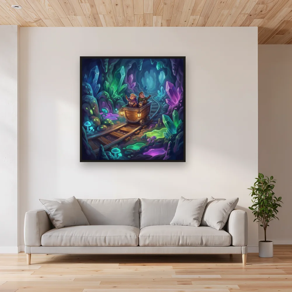 Glowing Crystal Cavern Mine Cart – Living room
