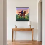 Blue Armor Knight at Dawn – Hallway