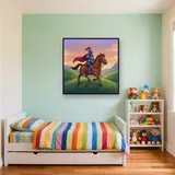 Blue Armor Knight at Dawn – Kids room