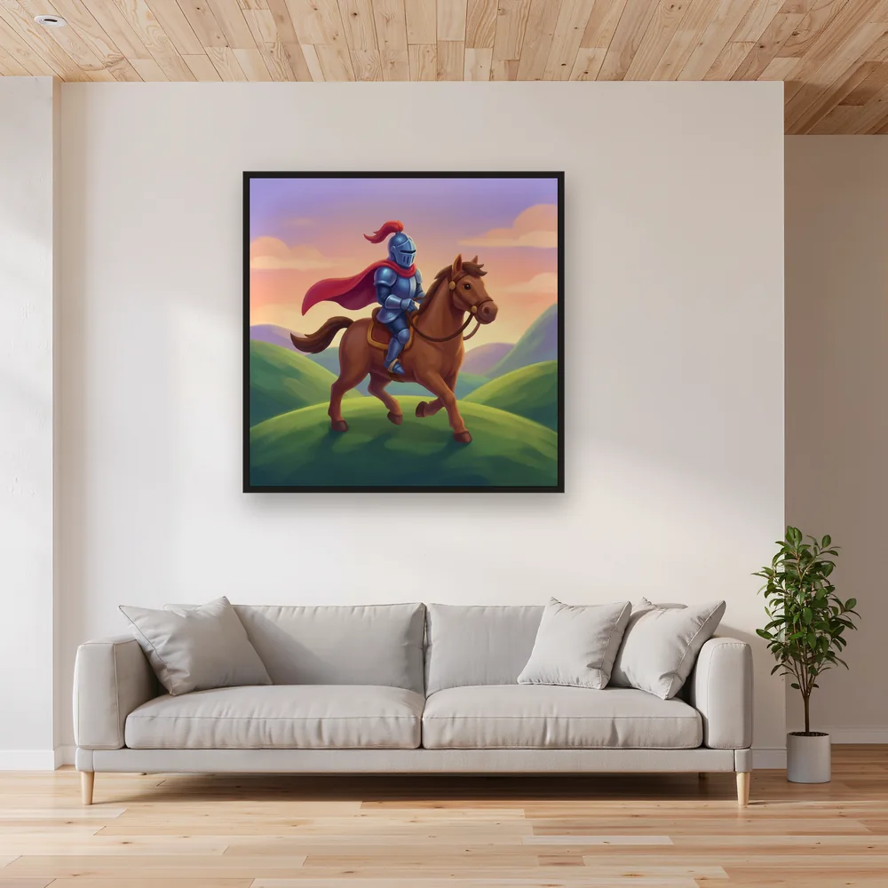 Blue Armor Knight at Dawn – Living room
