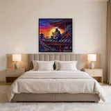 Masked Silver-Haired Ninja Reading at Sunset – Bedroom