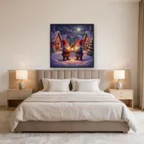 Lantern Gnomes in Snowy Christmas Village – Bedroom