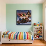 Three Gnomes on a Snowy Log – Kids room