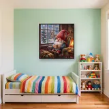 Scandinavian Gnome with Cocoa by Frosted Window – Kids room