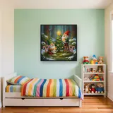 Gnomes Decorating a Tiny Christmas Tree – Kids room