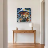 Christmas Gnome Peeking from Snowy Mushroom House – Hallway