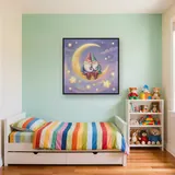 Gnome Couple on Crescent Moon – Kids room