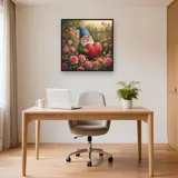 Spring Garden Gnome with Red Heart – Office