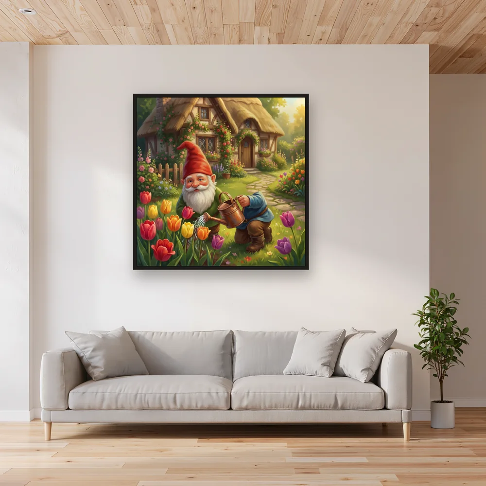 Tulip Garden Gnome with Watering Can – Living room